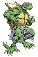 donatello from ninja turtles with real madrid shirt tattoo design idea