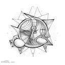 thoth and the moon tattoo design idea