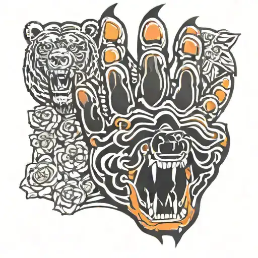 Chicago bears paw tattoo design idea