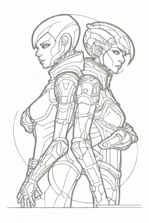 Tali from Mass Effect and Alistair from Dragon Age tattoo design idea