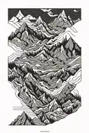 Peaks of Europe trip, sleeping in refuges, harsh mountain trail tattoo design idea