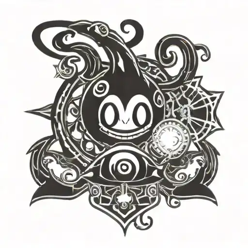 Chandelure Pokemon character tattoo design idea