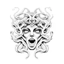 angry medusa tattoo design idea