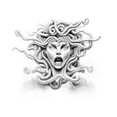 angry medusa tattoo design idea