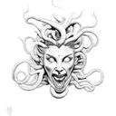 angry medusa tattoo design idea