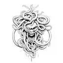 angry medusa tattoo design idea