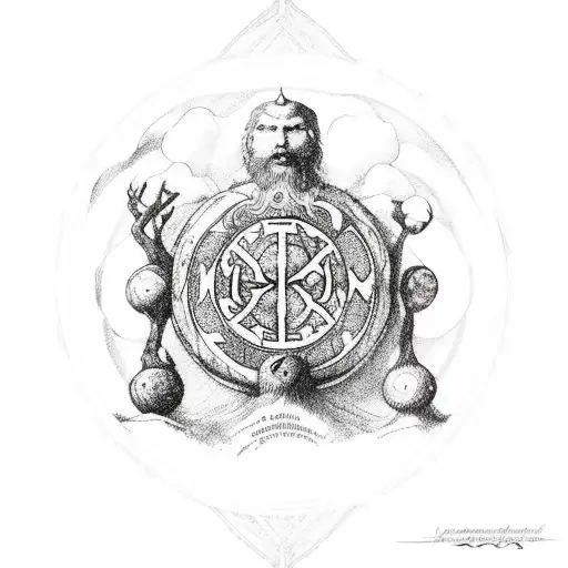 la boussole nordique vegvisir avec les deux corbeaux de odin et l'arbre de vie nordique yggdrasil tattoo design idea