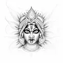 goddess Kali and flowers  tattoo design idea