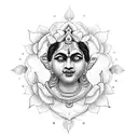 goddess Kali and flowers  tattoo design idea