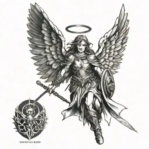 Angel, Warrior Protector tattoo design idea