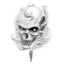 hades holding bident tattoo design idea