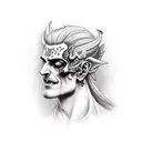 hades holding bident tattoo design idea