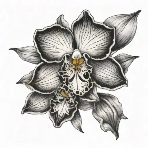 scientific drawing of a rare orchid  tattoo design idea