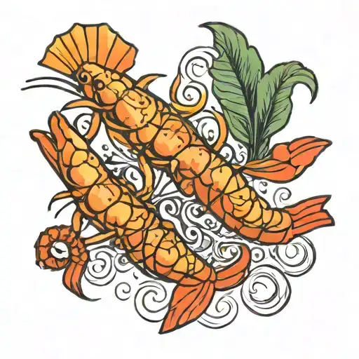 shrimp and grits  tattoo design idea