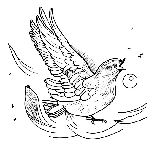 5 birds across rib tattoo design idea