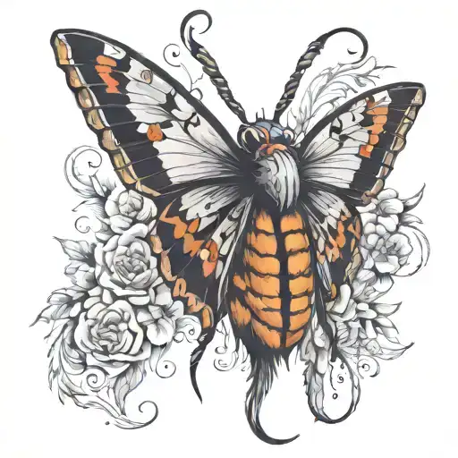 my horse death moth tattoo design idea