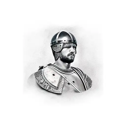 roman soldier full body tattoo design idea