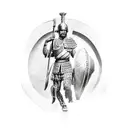 roman soldier full body tattoo design idea