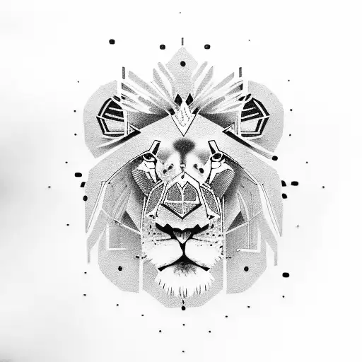 Lion on quad muscle  tattoo design idea