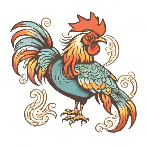 mexican rooster tattoo design idea