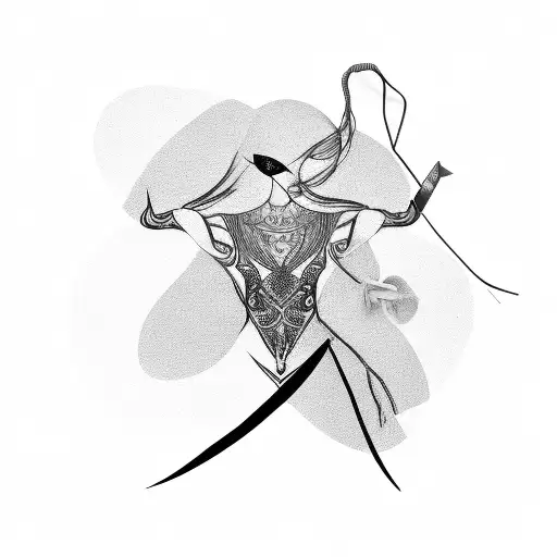 mannequin cutting it's own strings with scissors tattoo design idea