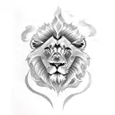 Lion gemini never give up zeus  tattoo design idea