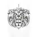Lion gemini never give up zeus  tattoo design idea