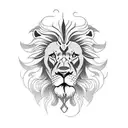 Lion gemini never give up zeus  tattoo design idea