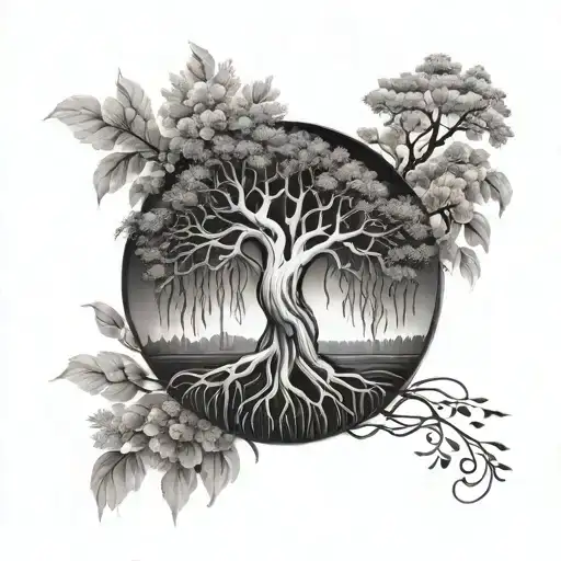 willow tree tattoo design idea