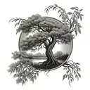 willow tree tattoo design idea