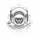 rock climbing astronaut  tattoo design idea