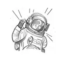 rock climbing astronaut  tattoo design idea
