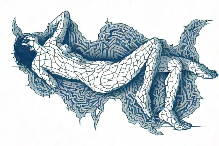 Nude woman strip sitting tattoo design idea