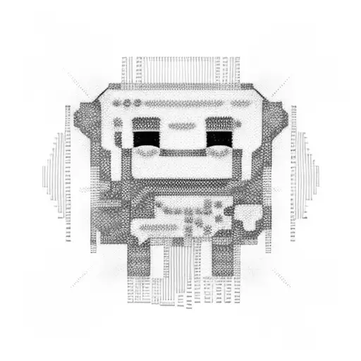 Binary code forming a circuit board with a pixelated character from a favorite video game emerging from it tattoo design idea