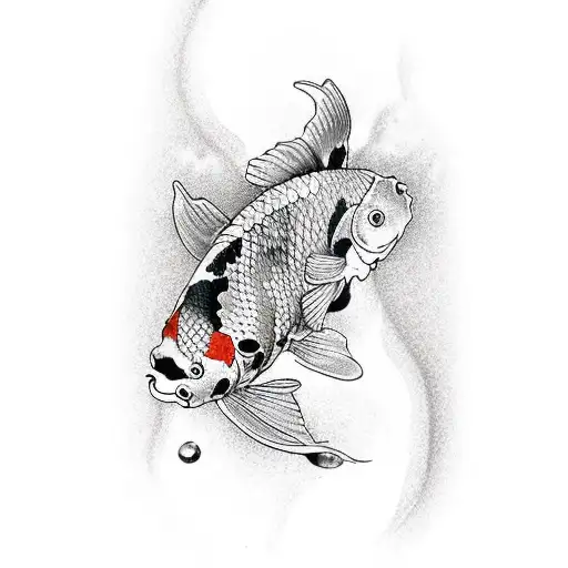 Realism Koi Fish Tattoo Idea - BlackInk AI