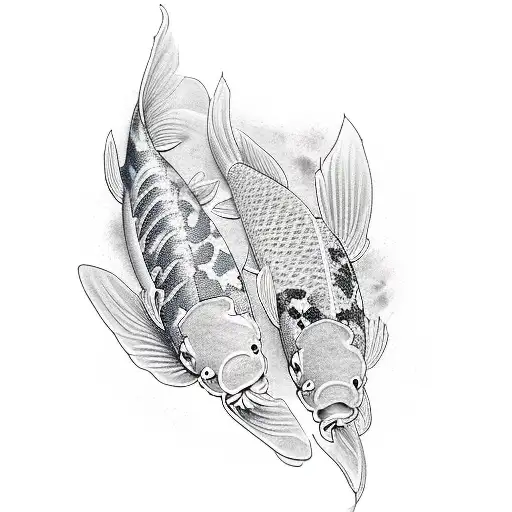 Realism Koi Fish Tattoo Idea - BlackInk AI