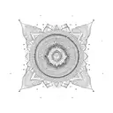 A mandala design incorporating the initials of each family member tattoo design idea