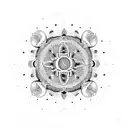 A mandala design incorporating the initials of each family member tattoo design idea