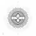 A mandala design incorporating the initials of each family member tattoo design idea