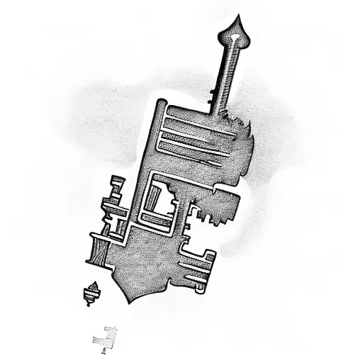old key  tattoo design idea