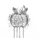 chefs knife, carrot, onion, Celery, leek tattoo design idea