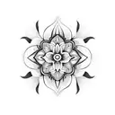 flor de mandacaru com sol tattoo design idea