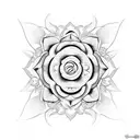 flor de mandacaru com sol tattoo design idea