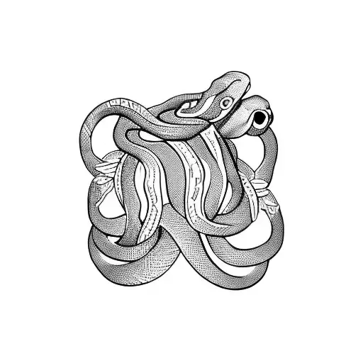 Snake wrapped around a mandala tattoo design idea
