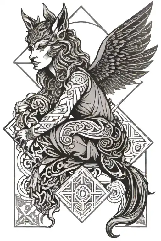freya goddess tattoo design idea