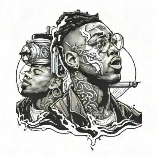rod wave and juice wrld  tattoo design idea