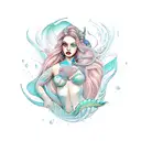 siren mermaid tattoo design idea