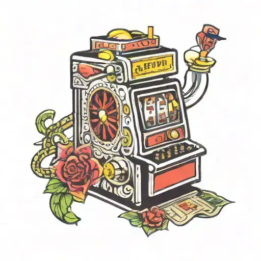 slot machine tattoo design idea