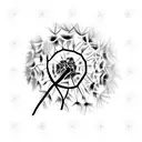 dandelion with semicolon tattoo design idea