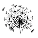 dandelion with semicolon tattoo design idea